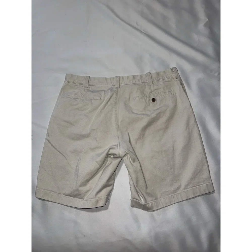 J.CREW Factory Shorts Mens 36 Tan Flat Front Chino Cotton 9